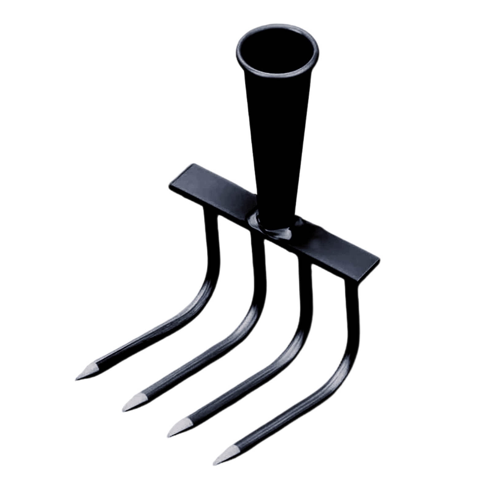 HEWANG Manganese Steel Garden Weeding Rake, Detachable Gardening Hand Weeder Puller Tool,for Lawn Yard and Garden Farm Uprooting (4 Tines)