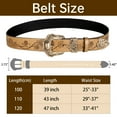 thumbnail image 7 of Punplita Western Belt for Women, Embossed Buckle Brown Belt with Floral & Geometric Design, 7 of 7