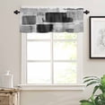 thumbnail image 3 of Black Grey Ombre Valances for Windows Farmhouse Kitchen Curtains Valances Rod Pocket Valance Curtains for Kitchen Windows Vintage Abstract Smear Aesthetics Window Valances for Bathroom 42"x18", 3 of 6