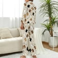 thumbnail image 3 of Top-kevin Women Long Sleeve Pajama Set Comfy Pjs Sets Horses Flowers Pattern 2 Piece Lounge Set, 3 of 12