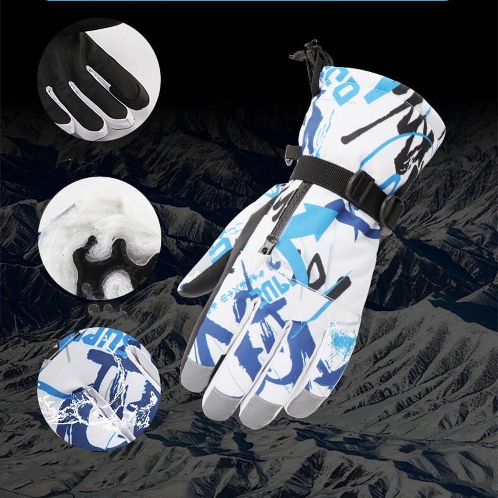 Gants D'hiver Chauds Et Imperméables - Homme Et Femme - Écran Tactile 3 Doigts - Pour Ski, Moto, Vélo - 5