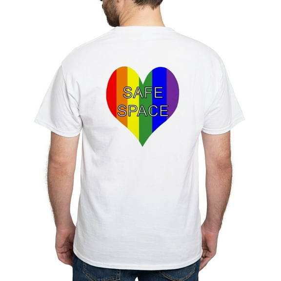 CafePress - Safe Space In Heart White T Shirt - Men's White Classic Cotton T-Shirts