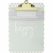 American Crafts 370803 Designer Desktop Essentials Clipboard With Print 12. 5 x 9 inch - Gold Dots