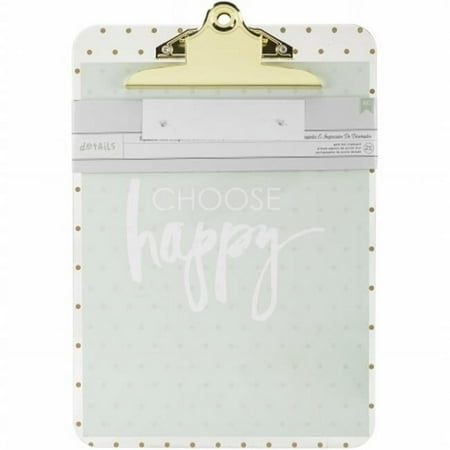 American Crafts 370803 Designer Desktop Essentials Clipboard With Print 12. 5 x 9 inch - Gold Dots