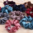 thumbnail image 6 of Ruanlalo Velvet Cloth Elastic Hair Scrunchie Band Ring Women Girls Ponytail Holder Wine Red, 6 of 6
