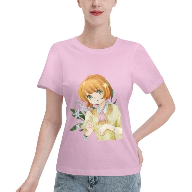 Women's Basic Short Sleeve T-Shirt Cardinal Girl Sakura