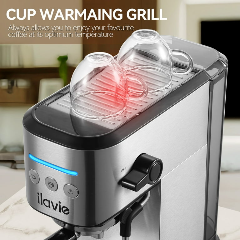 ilavie Espresso Machine, 20 Bar Coffee Maker, Milk Frother Steam