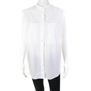 Angle View: Pre-owned|Escada Womens Sleeveless Button Down Blouse White Size 46 EUR