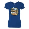 thumbnail image 2 of Wild Bobby, Paradise Surf Shack Marlin Pop Culture Womens Slim Fit Junior Tee, Royal, X-Large, 2 of 3