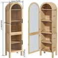 thumbnail image 5 of Arched Storage Display Cabinet with Door, Kitchen Pantry Storage Cabinets, Accent Curio Cabinet Bookcase for Living Room, 5 of 7