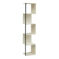 thumbnail image 3 of Furniture of America Cheri Modern 5-Shelf Adult Standard Bookcase, Cream Weave, 3 of 11