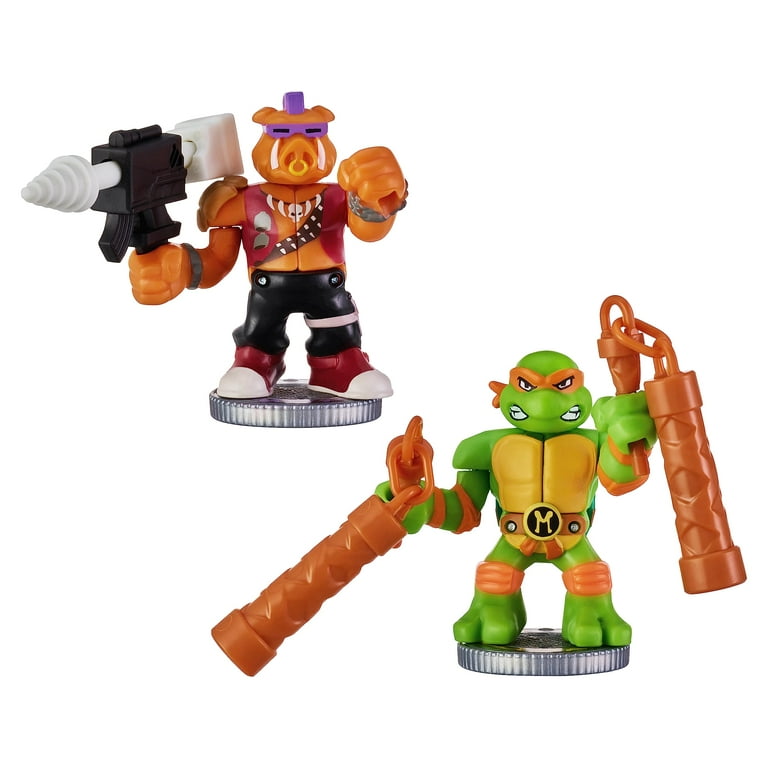 Akedo Teenage Mutant Ninja Turtles Mini Battling Warriors Michelangelo vs  Bebop Pack, Ages 6+