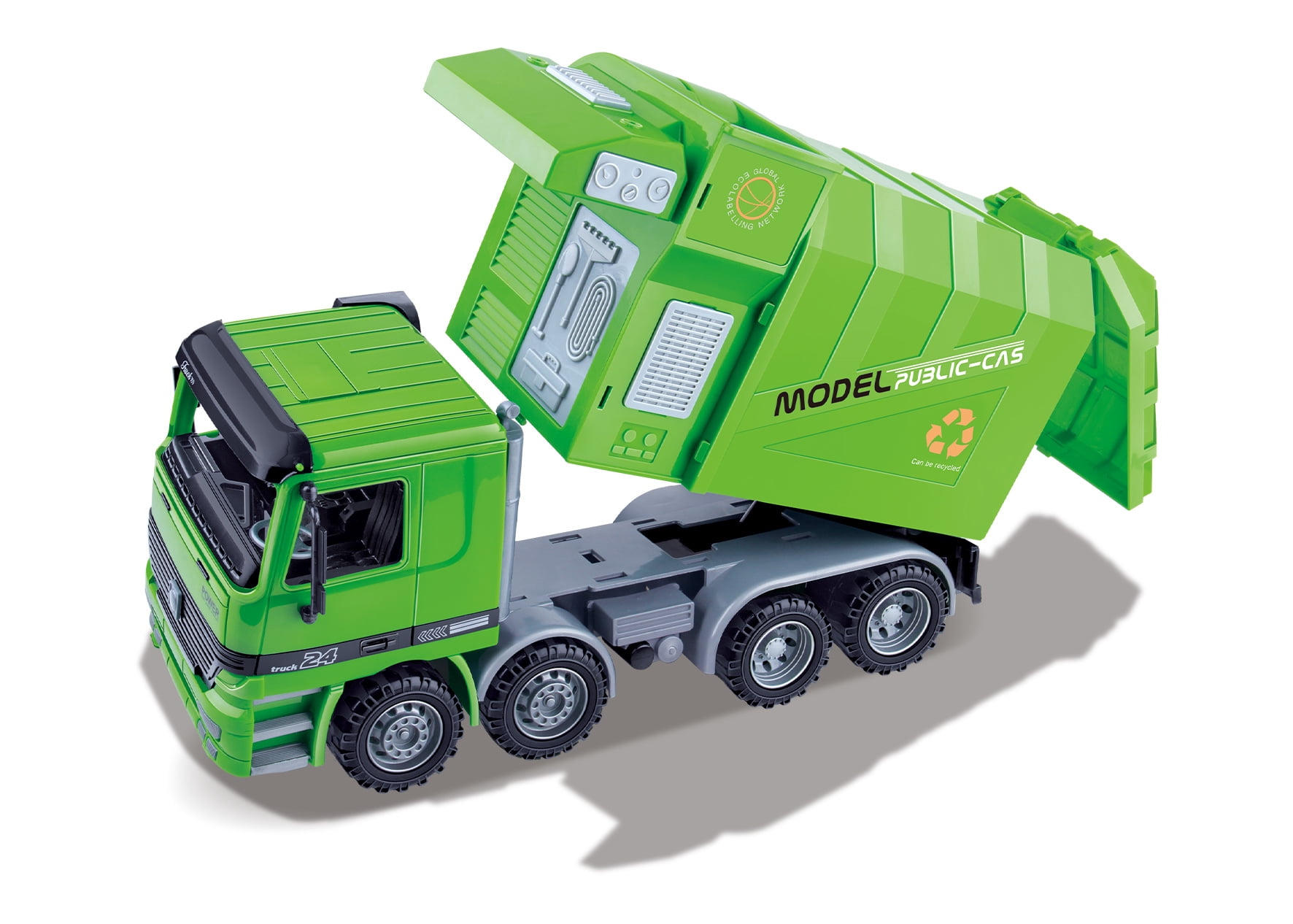 PlayWorld Toolbench Time! 14" Friction Powered Recycling Garbage Truck