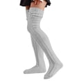 thumbnail image 4 of WTXUE Thigh High Stockings, Women's Cable Knitted Thigh High Socks Extra Long Winter Warm Over Knee High Boot Stockings Leg Warmers, Grey, 4 of 6