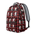 thumbnail image 2 of Bigfoot and Plaid Red Pattern Backpack for School, Cute School Bag with Adjustable Shoulder Straps and Padded Back, 15.3"x11"x7.1", 2 of 5