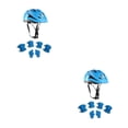 thumbnail image 4 of Bearachild 1 Juego de casco de rodillo para niños, rodillera deportiva ajustable, muñequera para patineta, patinaje, scooter, azul claro Azul claro 2piezas, 4 of 6