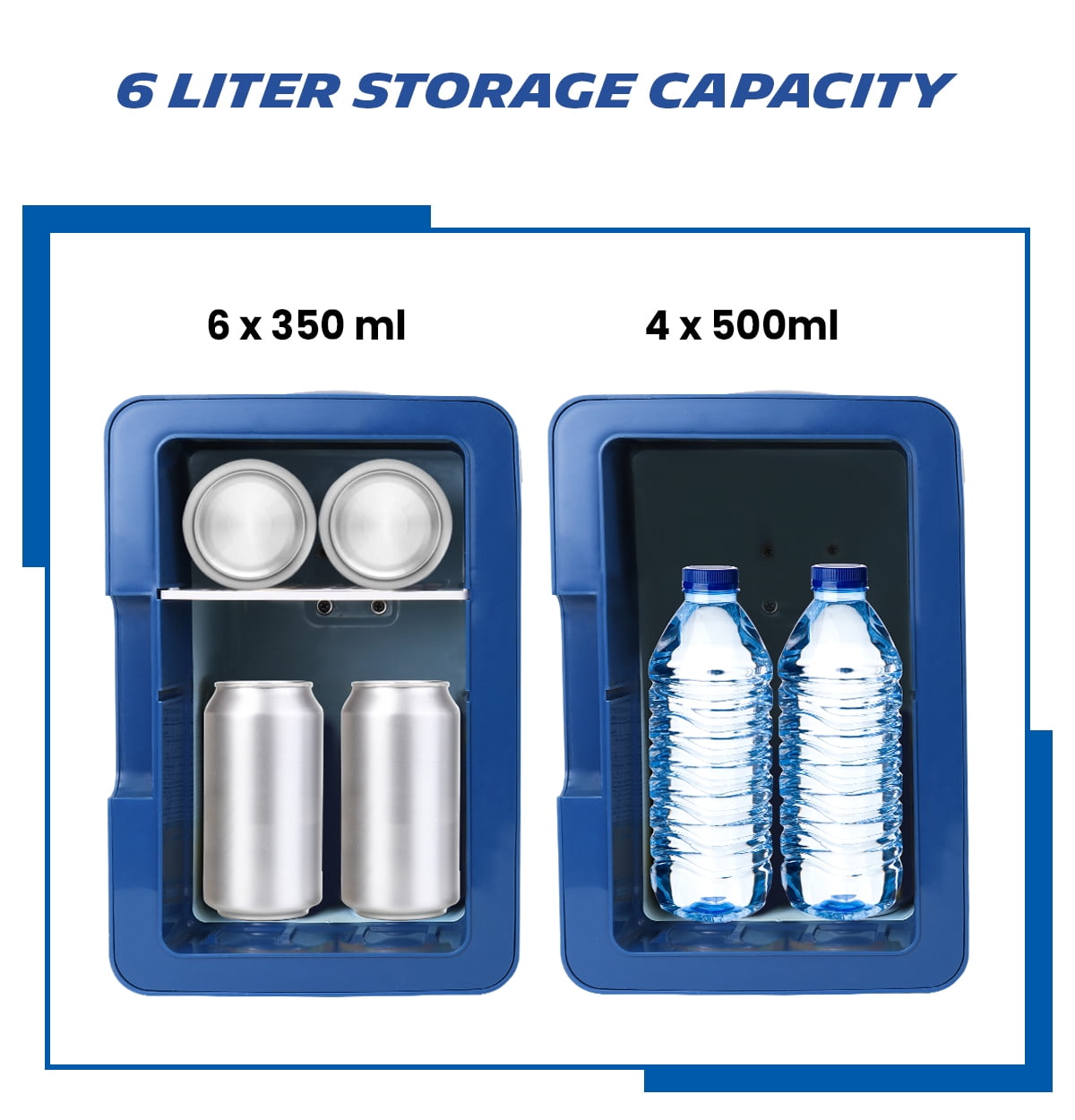 Michelin 6L Portable Mini Fridge w/ LED Light, 12V 110V 6 Can Cooler