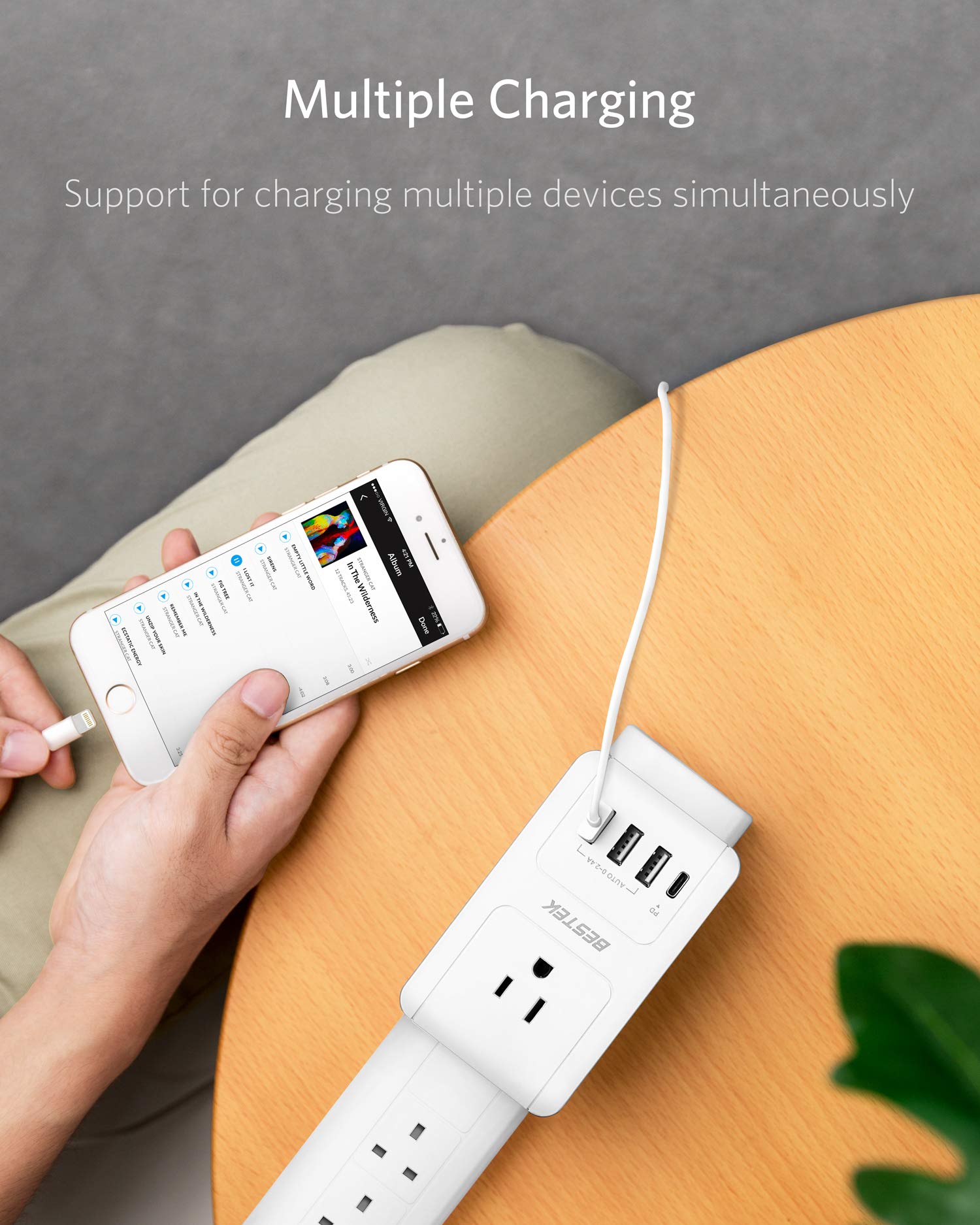 BESTEK International Travel Adapter, 3000W Travel Wall Charger with 4 Usb Ports (1 PD 35W) and 5 Worldwide Wall Plugs for Hair Dryer, Curling Iron (US, UK, AU, EU and Asia)