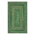 thumbnail image 3 of Unique Loom Braided Chindi Collection Area Rug - Layer (5' 1" x 8' Rectangle Green/Hunter Green), 3 of 7