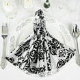 thumbnail image 3 of BalsaCircle 10 Pieces 20" Black White Damask Flocking Taffeta Linen Napkins, 3 of 4