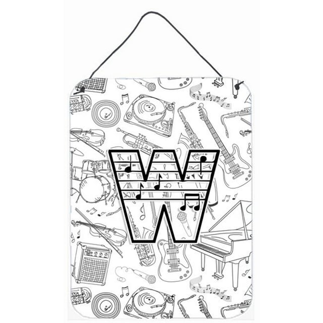Carolines Treasures CJ2007-WDS1216 Letter W Musical Note Letters Wall and Door Hanging Prints