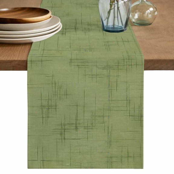 Table Runners 72 Inches Long Dress Scarves, Farmhouse Green Farmhouse Kitchen/Dining Table Decor Table Runner, Coffee Tablerunners, Boho Vintage Country Woven Texture 13x72 Inch