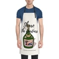 thumbnail image 2 of XMXT 1 Pcs Waterproof Kitchen Cooking Apron, Flat Style Wine Bottle Print Adjustable Aprons for Women Men with Pockets, 2 of 9