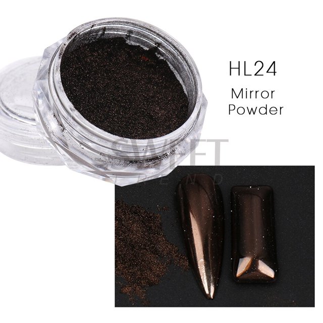 Polvo metálico holográfico para uñas, purpurina sólida con efecto láser de espejo, polvo cromado para frotar, pigmento brillante, accesorios de decoración, LF01-07