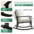 thumbnail image 3 of Clouddwell 3-Piece Patio Furniture Set,Steel Rocking Chair with Comfortable Cushions and Coffee Table.for Garden,Yard off-White, 3 of 8