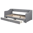 thumbnail image 4 of Noble House Twin XL to King Expandable Daybed, Linen Upholstered Frame with 2 Storage Drawers, Space Saving, Gray, 4 of 11
