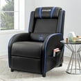 thumbnail image 3 of Lacoo Gaming Recliner Chair PU Leather Massage Home Theater Seating Single Modern Living Room Sofa Recliner, Blue Accent, 3 of 8