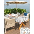 thumbnail image 4 of Outdoor Tablecloth with Umbrella Hole and Zipper, Thanksgiving Rectangle Table Cloth 54x80 Inch Waterproof Tablecloth, Orange Blue Pumpkin Autumn Fall Leaf Picnic Table Cover for Patio Camping, 4 of 7