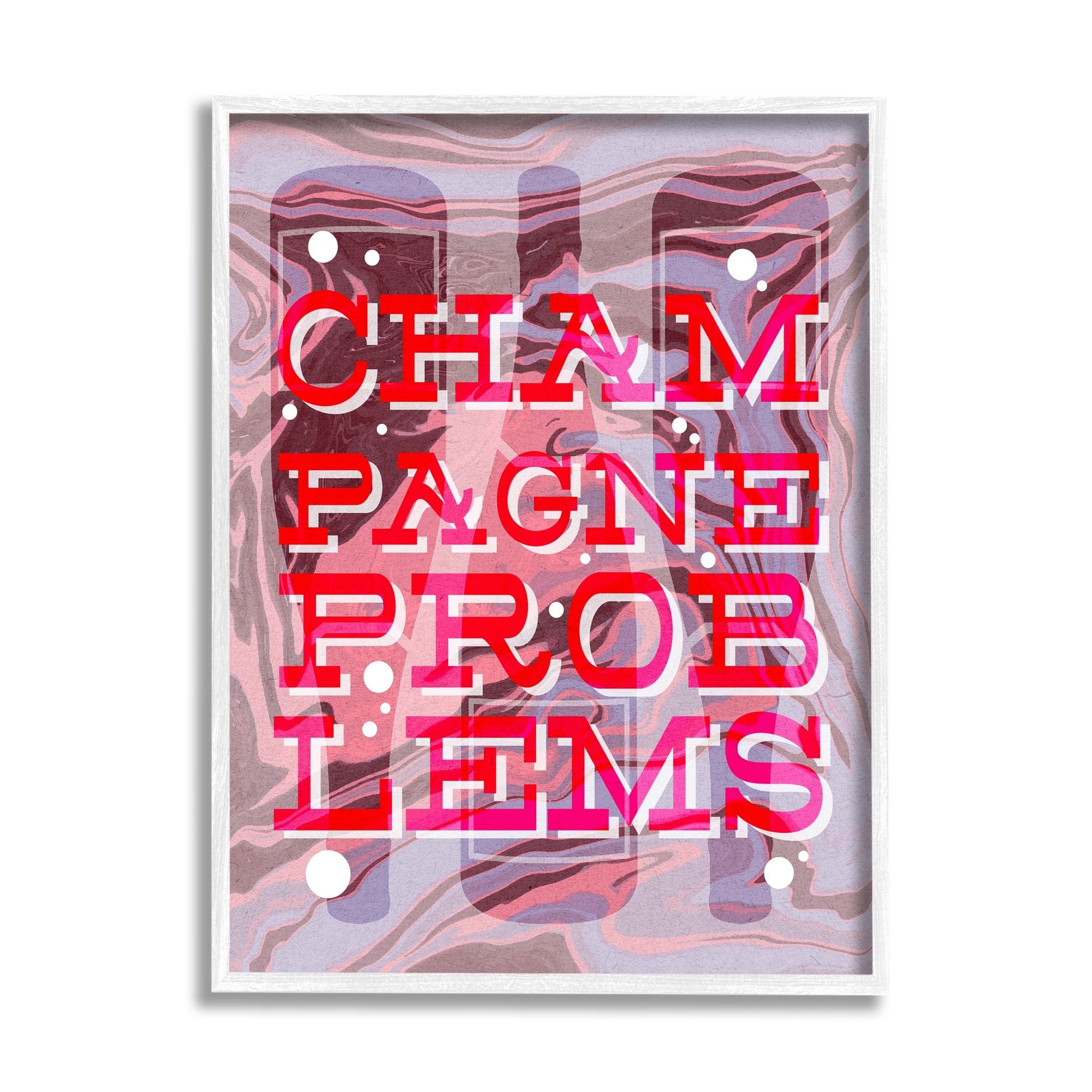 Stupell Industries Champagne Problems Bold Phrase Food & Beverage Painting White Framed Art Print Wall Art