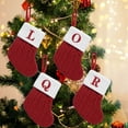 thumbnail image 6 of Christmas Stocking with Letter, Initial Embroidered Mini Cute Christmas Stockings Cotton Cord with White Super Soft Plush Cuffs Christmas Decorations, 1 Pcs, 6.0x7.0", 6 of 9