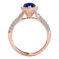 thumbnail image 2 of Mauli Jewels Rings for Women 1 Carat Diamond And Pear Shaped Tanzanite Ring 4-prong 10K Rose Gold, 2 of 6