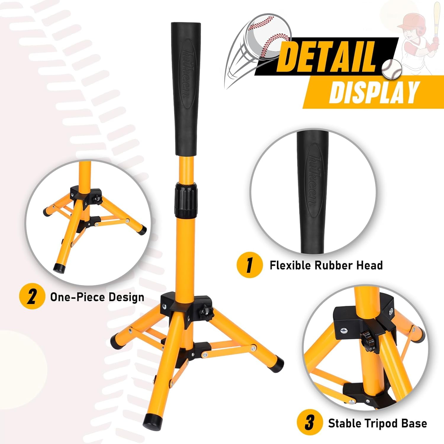Adoreal Baseball Tee for Kids, Baseball Tee Baseball Batting Tee for Kids Softball & Baseball Practice Tee Easy Adjustable Height Portable Hitting Tee with Carry Bag(with ball)