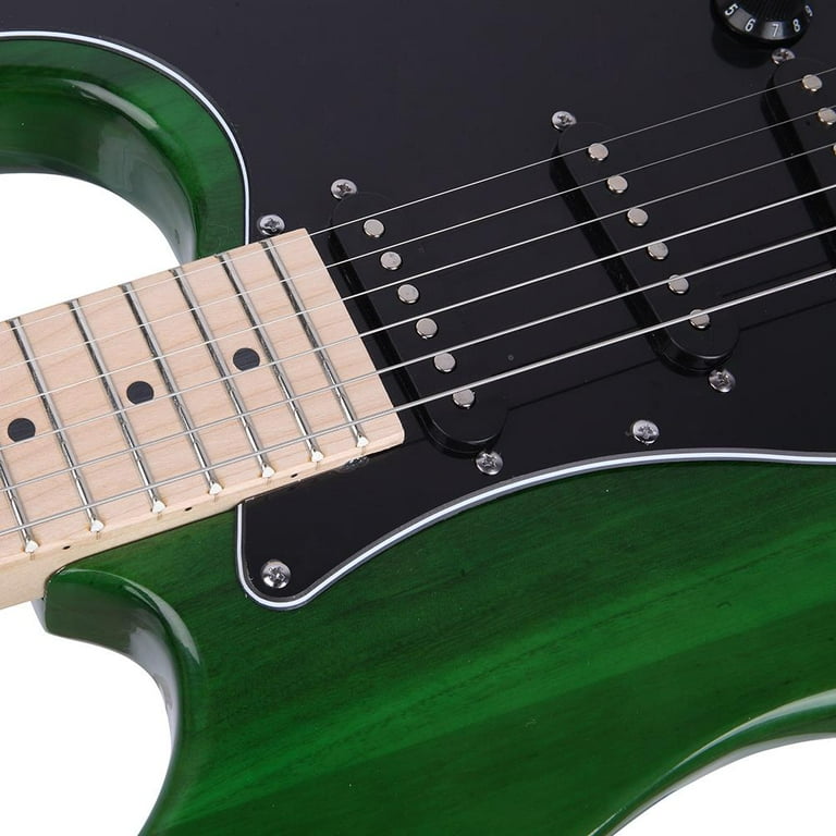Green and 2024 black guitar