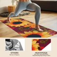 thumbnail image 4 of Red Leaf Sunflower Pattern Hot Yoga Mat Towel Non Slip for Hot Yoga - Quick-Drying Yoga Mat Cover with 4 Corner Pockets with Travel Bag - Hot Yoga Towel Non Slip 74"x26", 4 of 6