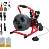 Riedhoff Drain Cleaner Machine 50' x 5/16", with 6 Cutters & Gloves, for 3/4 to 3" Pipes