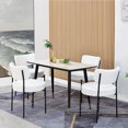 thumbnail image 3 of Lontai Modern Accent Chair, Upholstered Dining Chairs Side Chair, Armless Dining Chair , Set of 2, Cream, 3 of 7