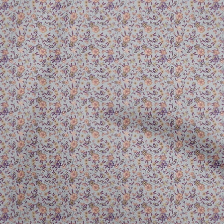 oneOone Cotton Poplin Gray Fabric Asian Suzani Sewing Craft Projects Fabric Prints By Yard 42 Inch Wide