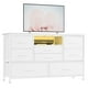 thumbnail image 1 of Yeshouse mueble TV 47,4" para hasta 50", 8 cajones de tela, luz LED RGB, toma de corriente y almacenamiento para sala, pasillo o entrada, 1 of 7