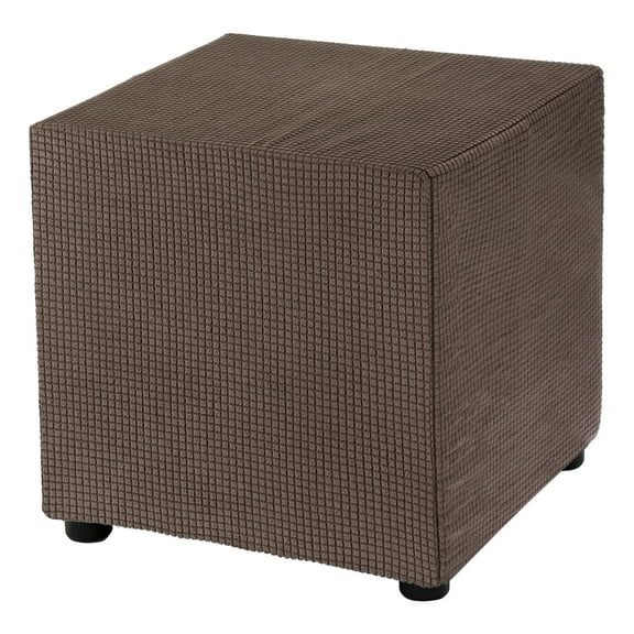 Square Ottoman Cover 18x18x18inch Polyester Ottoman Slipcovers, Brown