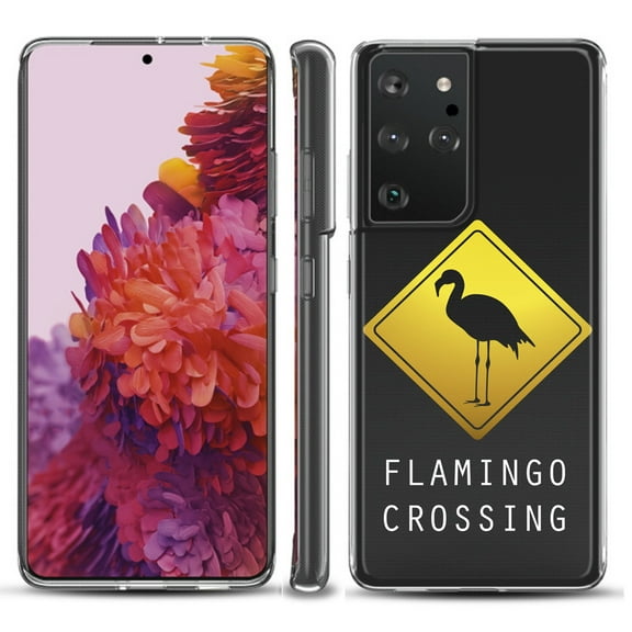 Slim-Fit Lightweight Protective Phone Case compatible with Samsung Galaxy S21 ULTRA 5G, by OneToughShield ® - Flamingo