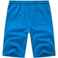 thumbnail image 2 of QPNGRP Men's Workout Stretch Shorts Casual Drawstring Elastic Zipper Pockets Lakeblue 34, 2 of 8