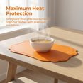 thumbnail image 5 of Unique Bargains Set of 6 Solid Placemats Leather Placemats for Kitchen Dining Orange, 5 of 7