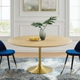thumbnail image 2 of Dining Table, Round, Wood, Gold Brown Natural, Modern Contemporary Urban Design, Kitchen Room Cafe Bistro Restaurant Hospitality, 2 of 6