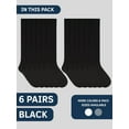 thumbnail image 2 of Special Essentials Diabetic Socks for Men & Women – Non-Binding Over The Calf Extra Wide Top Cotton Neuropathy Socks (Black - 6 Pairs, Large), 2 of 6