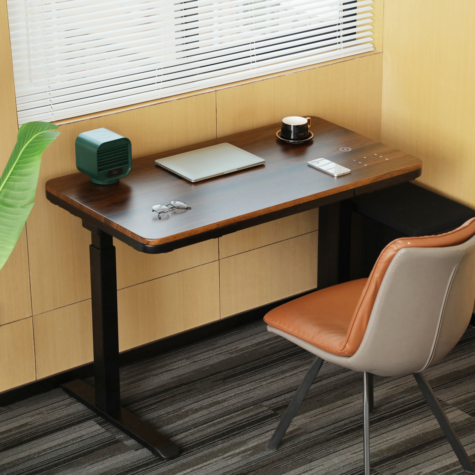 AIMEZO DualMotor Wooden Standing Desk, 45 Inch Adjustable Height Desk