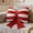 Red, variant on Faux Bow Throw Pillow Decorative Cushion Cute Sofa Accent Pillow Soft Plush Insert, Stylish Bow Design Comfortable Support Home Decor Accent, For Sofa Couch Bed Bedroom Living Room Office Use